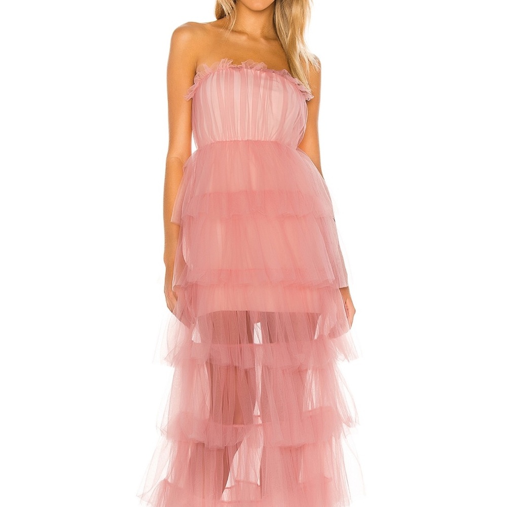 Lovers and Friends (revolve) Pink Tulle Gown size Large NWT